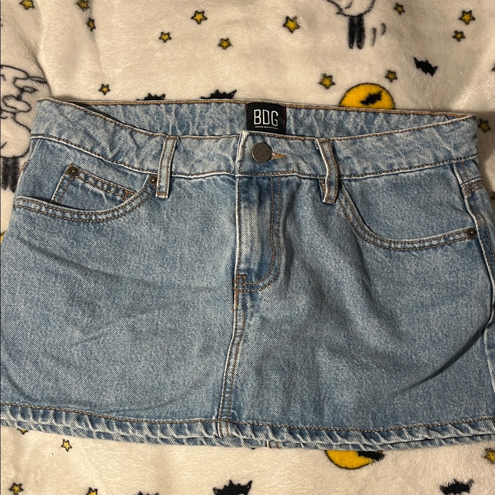 BDG Light Blue Denim Mini Skirt